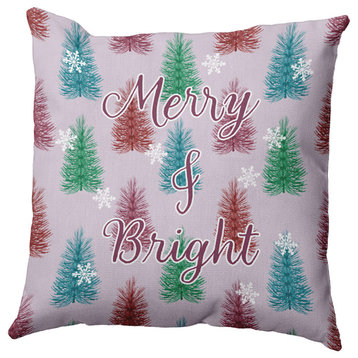 Merry and Bright Accent Pillow, Light Purple, 18"x18"