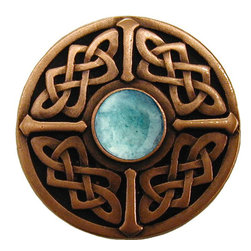 Inviting Home Inc. - Celtic Knob, Antique-Style Copper With Green Aventurine - Cabinet And Drawer Knobs