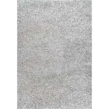 Cozy Soft and Plush Solid Easy Shag Area Rugs, Silver, 9'2"x12'
