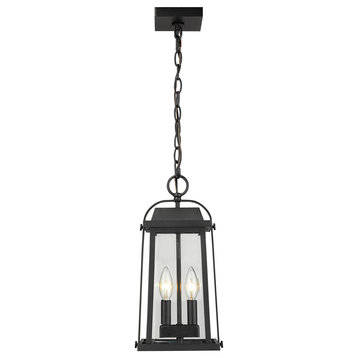 Z-Lite 574CHM-BK Two Light Outdoor Chain Mount Ceiling Fixture Millworks Black