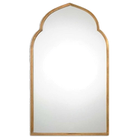 Beaumont Lane Antique Arch Metal Wall Mirror in Gold