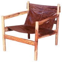 SPANISH STYLE GENUINE BRIDLE LEATHER LOUNGE CHAIR