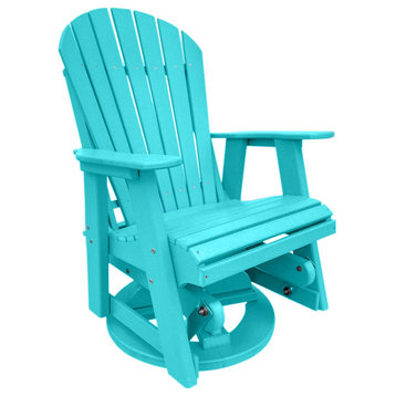 Phat Tommy Outdoor Swivel Glider Chair - Adirondack Glider Chair, Teal