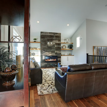 Feature Wall with Linear Fireplace | Thorold, Ontario