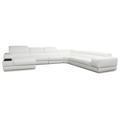 Zuri furniture white wynn deals leather sectional chaise