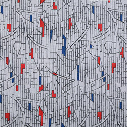 Clueit Webb Interiors Printed Fabric Collection - Khufu Royal Blue - Curtain Fabric