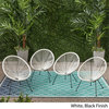 Noble House Anson Outdoor Hammock Weave Chair in White and Black (Set of 4)