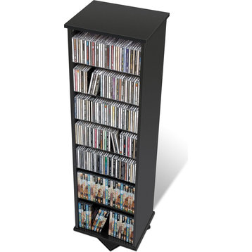 Prepac 53" 2-Sided CD DVD Media Spinning Storage Tower in Black