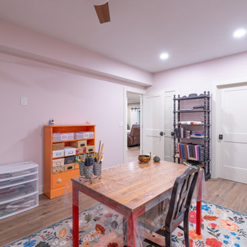 Basement Remodel with Family Room, Craft Studio, and More