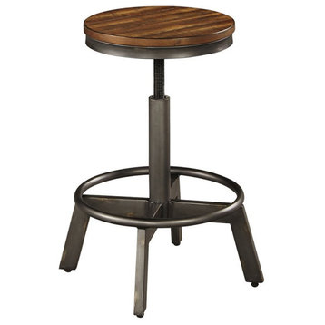 Ashley Furniture Torjin Adjustable Counter Stool in Brown and Gray