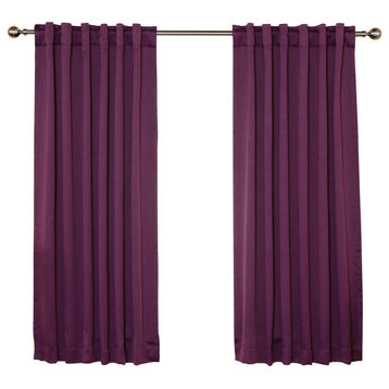 Solid Thermal Blackout Curtain Panels, Purple, 63", Set of 2