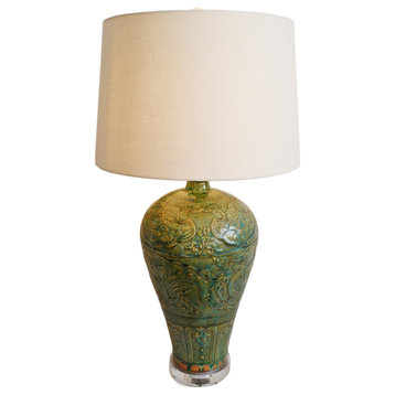 Vintage Green Ceramic Table Lamp