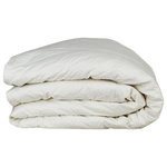 Down Etc - Down on Earth Organic Fall Weight Goose Down Comforter, Full/Queen - Down Etc goes one step further with our new organic and natural product line Down on Earth. Our commitment to manufacturing with authentic, certified organic, green processes has taken us on the fascinating challenge of conscious luxury. Please join us on this journey from seed to sleep. This summer weight 28 oz comforter is filled with hypoallergenic CentroClean white goose down. It is available in both white or natural 235 thread count 100% super soft downproof preshrunk certified organic cotton ticking fabric. With invisible baffle seams and a baffle height of 1", double stitching and German cotton piping true natural luxury is yours without sacrificing quality or comfort. Packaged in a white cotton bag with handles.