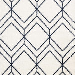 Alpine Rug Co. - Taylor Collection Cream Navy Diamonds Shag Area Rug, 5'3"x7'7" - Cozy shag is a key feature of the Taylor collection. Made of stain-resistant polypropylene, these rugs are easy to care for and comfortable underfoot.