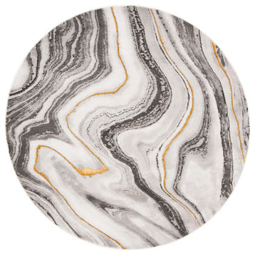 Safavieh Craft Cft819F Organic Abstract Rug, Gray and Gold, 12'0"x12'0" Round