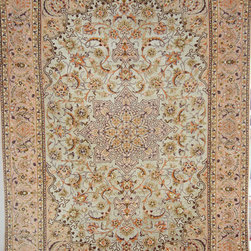 Silk and wool Persian Isfahan rug - Floor Rugs