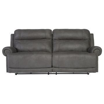 Austere 2-Seat Reclining Sofa, Brown, Gray