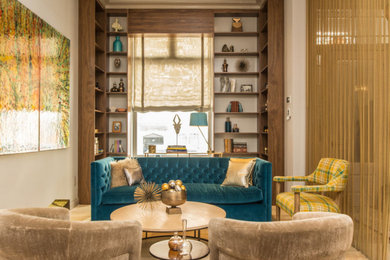 Arts and crafts living room photo in New York