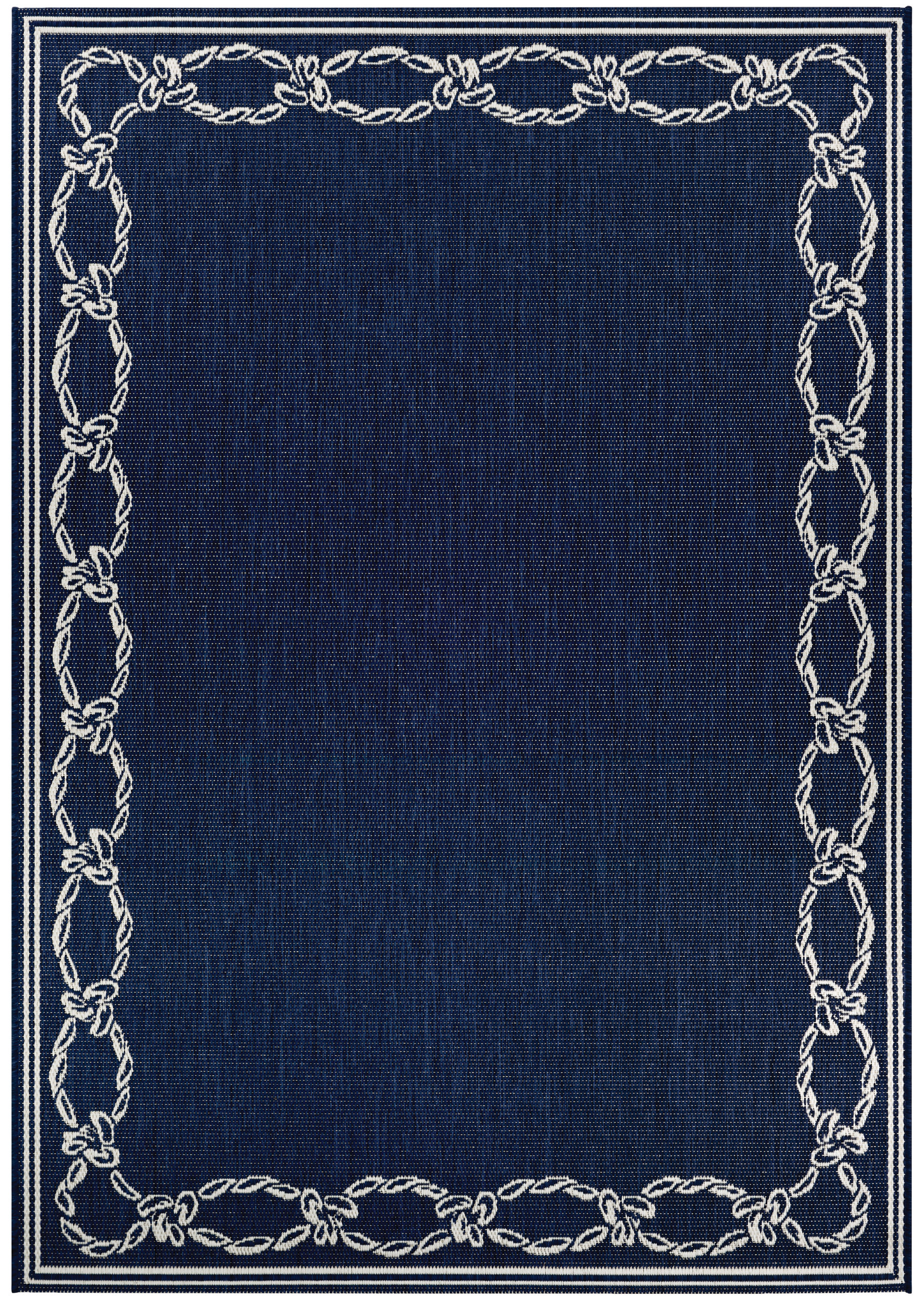 Recife Rope Knot Ivory-Indigo Indoor/Outdoor Area Rug, 5'10