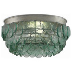 Currey and Company - Currey and Company 9999-0013 Braithwell - Four Light Flush Mount - Recycled glass discs dangle from the wrought ironBraithwell Four Ligh Silver Leaf Clear Gl *UL Approved: YES Energy Star Qualified: n/a ADA Certified: n/a  *Number of Lights: Lamp: 4-*Wattage:60w Candelabra bulb(s) *Bulb Included:No *Bulb Type:Candelabra *Finish Type:Silver Leaf