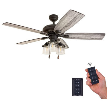 Prominence Home Summerstone Ceiling Fan with Light, 52 inch, Bronze, With Remote