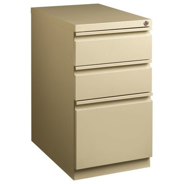 Hirsh 23-in Deep Mobile Pedestal 3-Drawer Box/Box/File. Full Width Pull. Beige