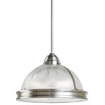 Sea Gull Lighting - Sea Gull Lighting 65061-962 Pratt Street - 12.75" Two Light Pendant - Inspired by industrial lighting, these hard-workinPratt Street 12.75"  Brushed Nickel Clear *UL Approved: YES Energy Star Qualified: n/a ADA Certified: n/a  *Number of Lights: Lamp: 2-*Wattage:75w 2 Medium A-19 75w bulb(s) *Bulb Included:No *Bulb Type:2 Medium A-19 75w *Finish Type:Brushed Nickel