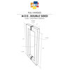 Back-to-Back Thin Square Door Pull 12" - Stainless Steel, Chcp004-300sss