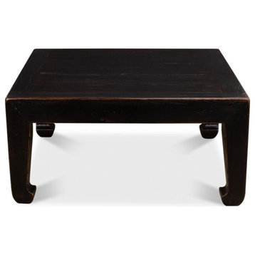 Handmade Chinese Square Coffee Table Black 39"