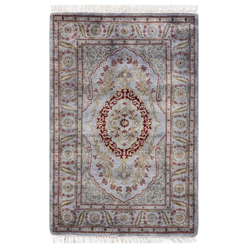 Fine Vibrance, One-of-a-Kind Hand-Knotted Area Rug Gray, 2' 2" x 3' 3"