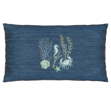 Linum Home Textiles Aaron Denim Decorative Pillow Cover, Denim Blue, Lumbar