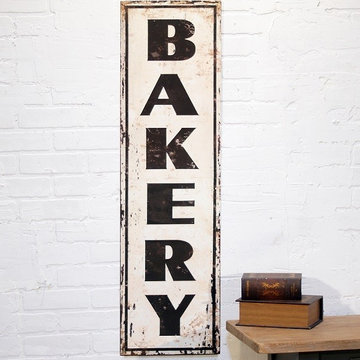 Large Distressed Metal "Bakery" Sign