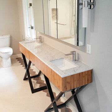 Modern bath in a mid. century home. Woodland Hills.