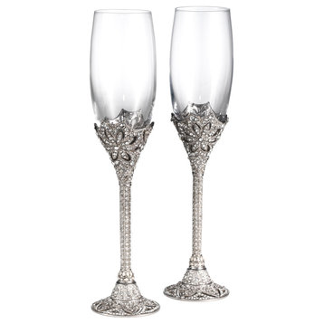 Olivia Riegel Windsor Silver Toasting Flutes Pair