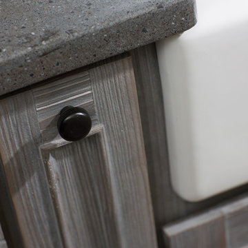 Weathered Wood Kitchen Island