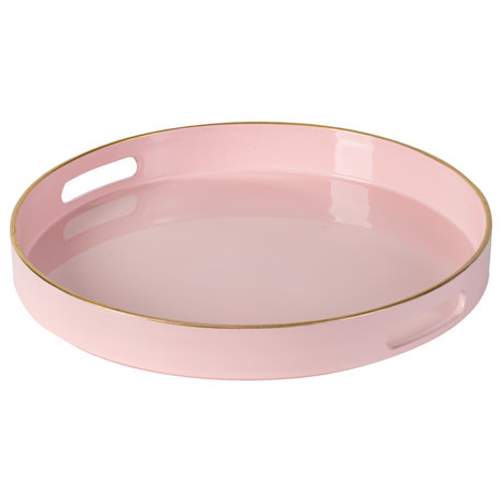 Pink Round Decorative Tray