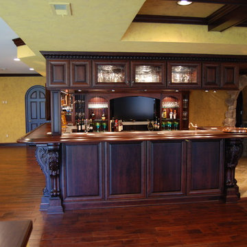 Olde English Aged Plaster Finish throughout an entire Lower Level in Virginia
