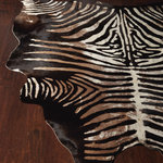 Mina Victory - Mina Victory Couture Rug Vintage Zebra Print 5' x 7' Black Indoor Throw Rug - Dazzle your eyes and feed your senses with the Mina Victory Couture Collection. Featuring unique designs, these lambswool and cowhide rugs add chic style to your decor. Couture creates a beautiful focal point for your furnishings and is great as part of a layered look.