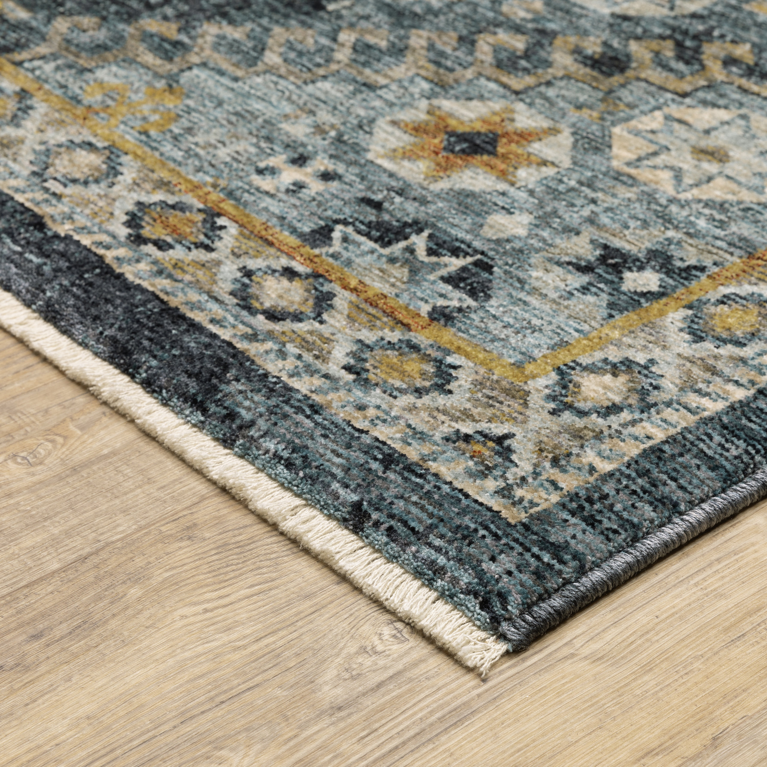 Oriental Weavers Sphinx Aberdeen 7150B Traditional Rug, Blue and Gold ...