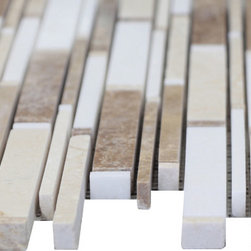 Brown and White Matte Random Brick Pattern Marble Stone Tiles - Home Accessories & Decor