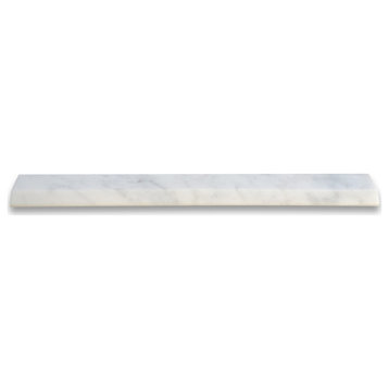 Carrara White Marble Beveled Pencil Edging Trim Molding Polished, 1 piece