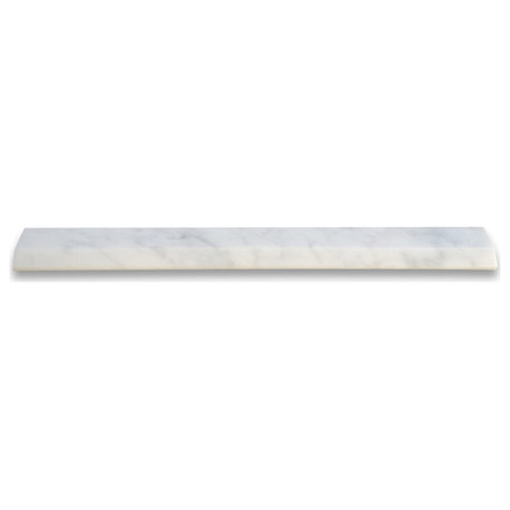 Carrara White Marble Beveled Pencil Edging Trim Molding Polished, 1 piece