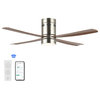 1-Light Minimalist Iron Mobile-App/Remote-Controlled 6-Speed LED Ceiling Fan