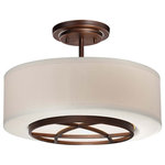 Minka Lavery - Minka Lavery 4951-267B City Club - 3 Light Semi-Flush Mount in Transitional Styl - Canopy Included: TRUE  Canopy DCity Club 3 Light Se Dark Brushed Bronze *UL Approved: YES Energy Star Qualified: n/a ADA Certified: n/a  *Number of Lights: 3-*Wattage:100w A19 Medium Base bulb(s) *Bulb Included:No *Bulb Type:A19 Medium Base *Finish Type:Dark Brushed Bronze