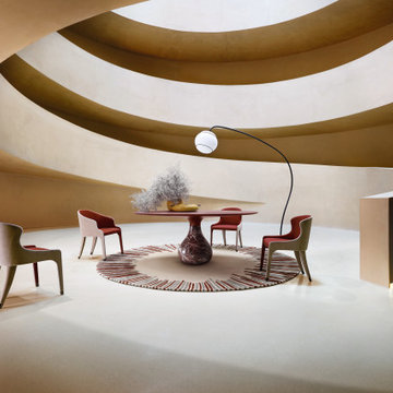 Aqua Round Dining Table – Matte Carrare by Roche Bobois