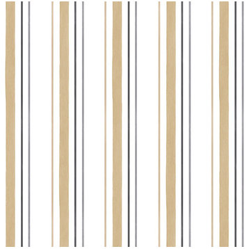 Bar Code Stripe Wallpaper, Black/Beige/White, Set of 5 Bolts