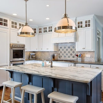 Classic White & Blue Kitchen: JRR/s Detailed Design Drawings