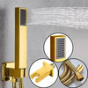 Wall Mount Gold Single Lever Round Shower Set With Handheld Shower Head