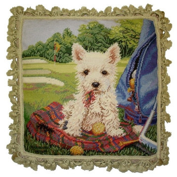 Hole in One Needlepoint pillow