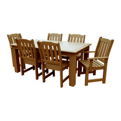 Highwood - Lehigh 7pc Rectangular Dining Set, Toffee - Outdoor Dining Sets